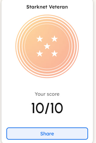 coollArtist's tweet image. I&apos;ve achieved level 10 on STARKNET 🔥 Think you can beat me? Check your score here - app.rhino.fi/trackers/STARK… #Starknet #StarknetCommunity