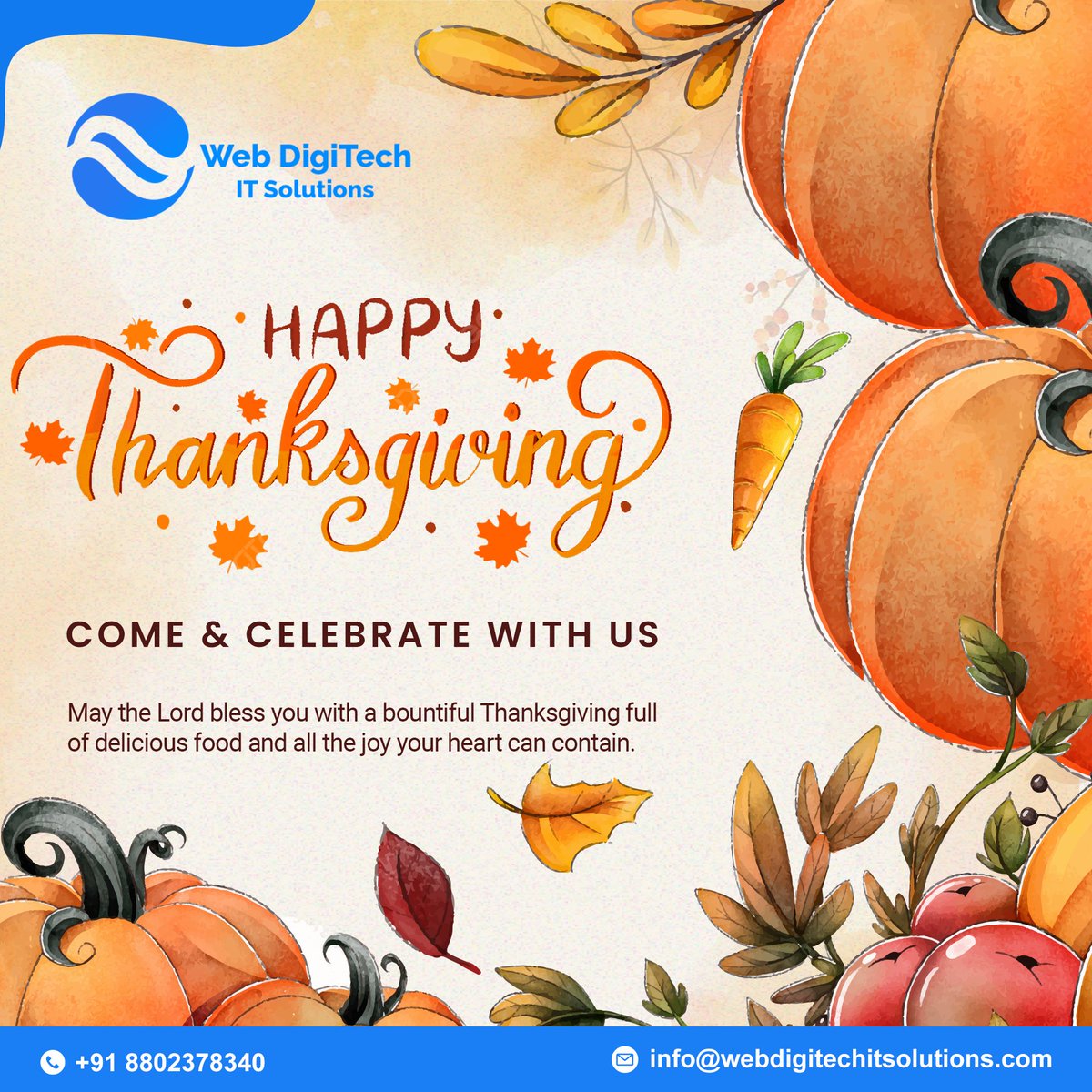 webdigitechit__'s tweet photo. 𝐇𝐚𝐩𝐩𝐲 𝐓𝐡𝐚𝐧𝐤𝐬𝐠𝐢𝐯𝐢𝐧𝐠 ! 🦃 Today, we're grateful for the incredible journey with #WebDigitechITSolutions. Together, we're building a future of innovation and excellence.
https://t.co/xdlqiwk67R https://t.co/tjcDexU51U