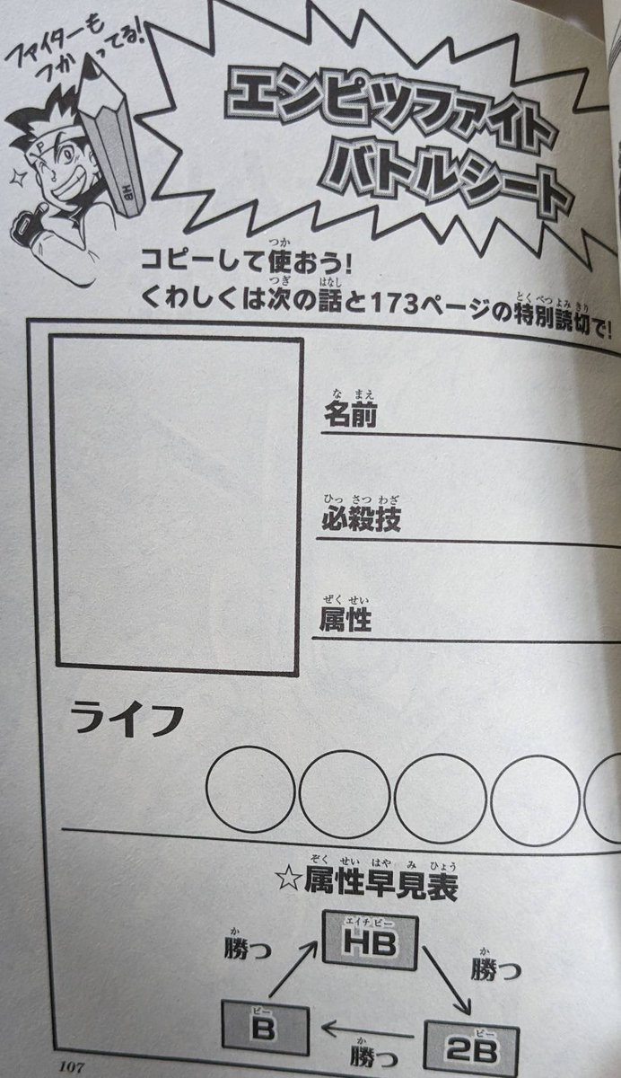 今回のエンピツファイトは僕が実際子供のころみんなで遊んでた鉛筆ころがし遊びにプラスαのルールを入れて作りました。実際作って遊んでみたりもしました。ゴクオー19巻には細かい遊び方やピツエンファイターのミニ漫画も載っています!皆さんもぜひ遊んでみてね!授業中はダメですよ!😅 