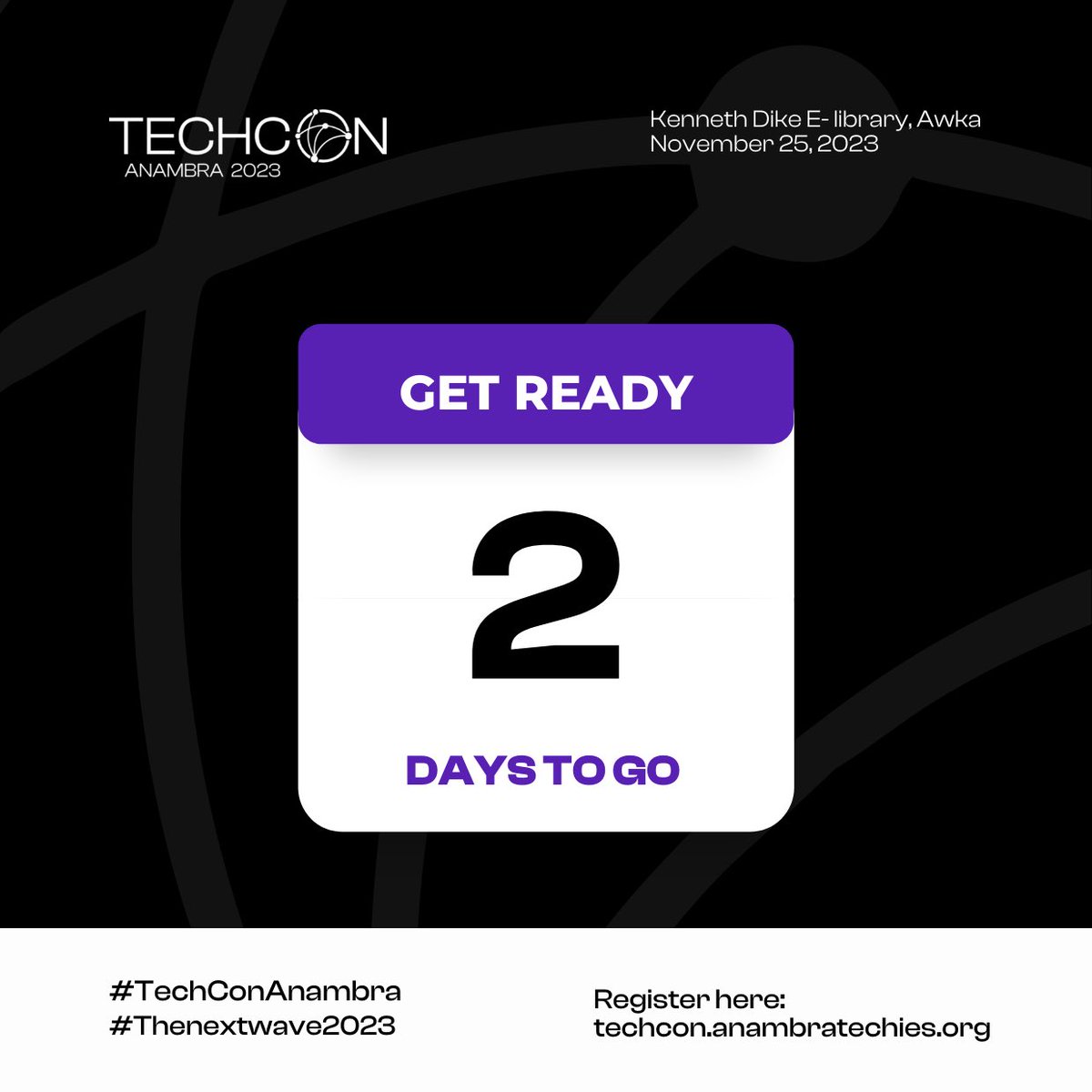 TechCon_'s tweet image. How excited are you? 🥳🥳

It’s only 2 days to the most impactful Technology conference in Anambra state.

All roads lead to #TechConAnambra23 🚀

We can’t wait to see you on Saturday 
🎊 😁

#TheNextWave2023