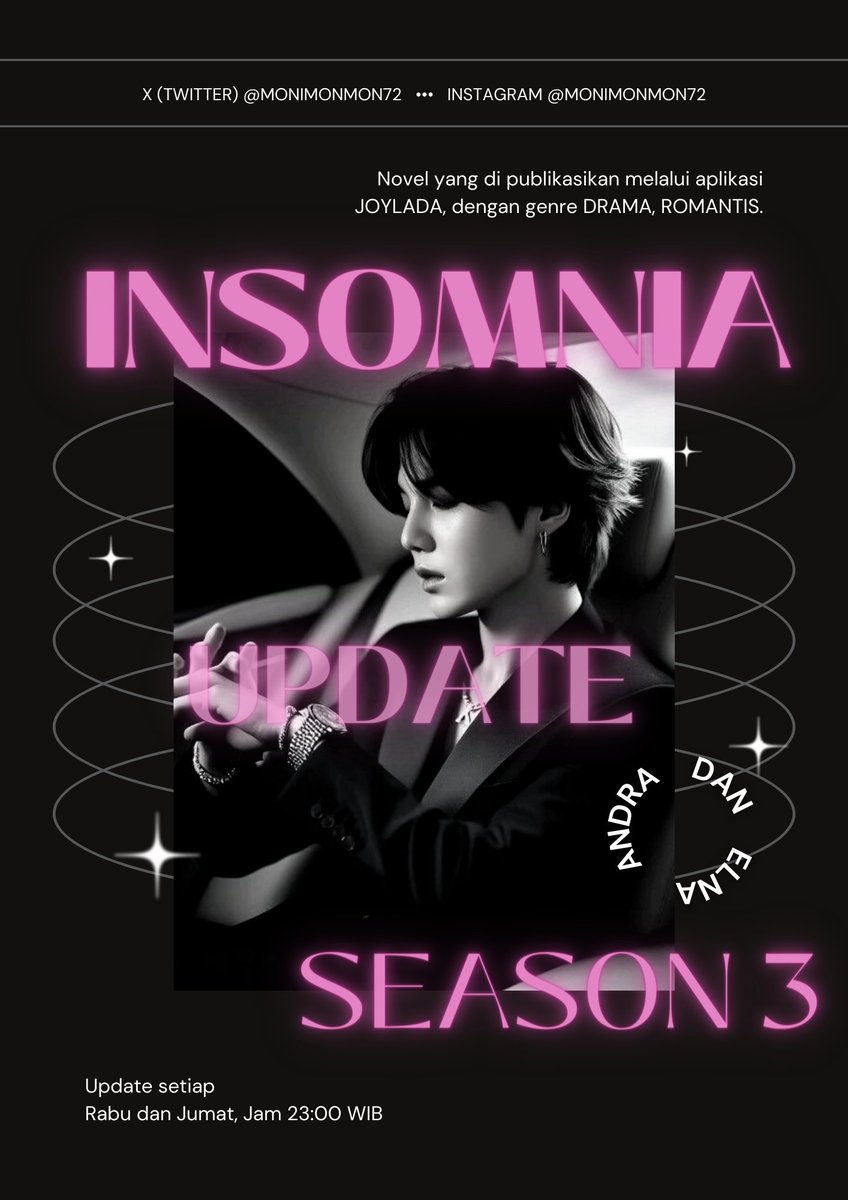 monimonmon72's tweet photo. Jangan lupa mampir ya...
#insomnia_s3_bymoni 
https://t.co/67v12RwfNw

Hanya di @Joylada_ID

#Insomnia_Bymoni #Insomnia #INSOMNIA_S2_Bymoni #joylada #joyladaindonesia #novelonline #NovelChat #chat #Novel #Drama #Romantic #BYmonimonmon72 #Suga #AgustD #Kpop https://t.co/s7RjRQOFo0