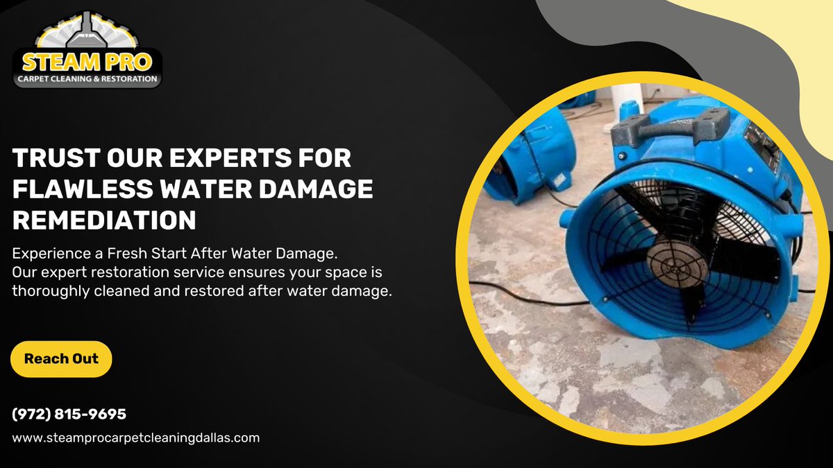 SteamProDallas's tweet image. ✨Trust our experts for flawless water damage remediation! 🚰Swift, efficient, and dedicated to restoring your space. Say goodbye to water woes and hello to a home reborn.
5-star excellence on Google! $99 special. Thank you!

🌐:steamprocarpetcleaningdallas.com/water-damage-r…

#WaterDamageRemediation