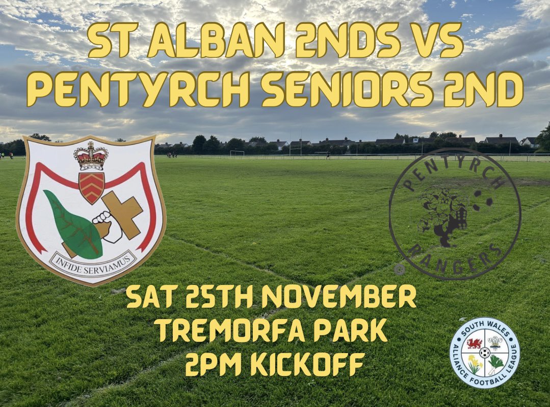 St Albans AFC (@albansafc) on Twitter photo Seconds are in action at home against a strong looking <a href="/PentyrchS/">Pentyrch Rangers AFC⚫️⚪️</a> side
Both first and seconds are home and looking to gain maximum points
#uppabuns 🧡🖤 Seconds are in action at home against a strong looking <a href="/PentyrchS/">Pentyrch Rangers AFC⚫️⚪️</a> side
Both first and seconds are home and looking to gain maximum points
#uppabuns 🧡🖤