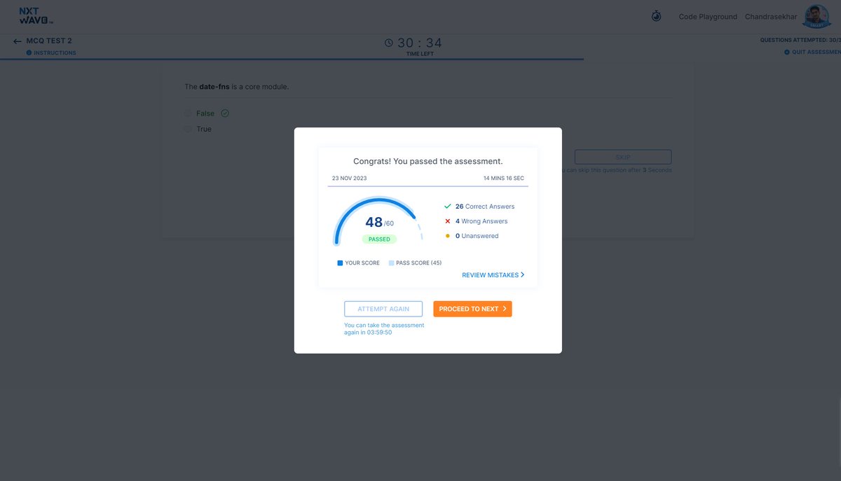 chandukuruvaa's tweet image. Hello Folks
I had completed my Mock Tests > MCQ Test 1,2,3 👨🏻💻
Thanks to @rahulattuluri @sashankreddy07
@girishakash13 @avinashdara @nxtwave_tech
#1hourofcode #Mocktest #mcq #github #ccbphour #complete #nodejs #learning #assignment #node #js #ccbpacademy #nxtwave #ThankYou