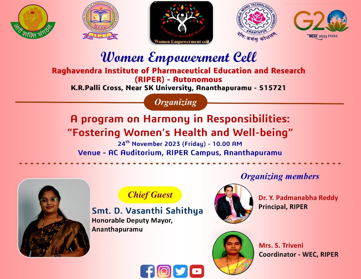 Women Empowerment Cell - WEC (RIPER - Autonomous) (@womencell_riper) on Twitter photo 