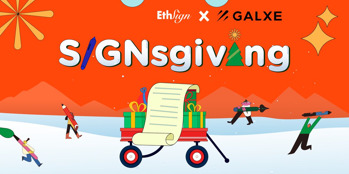 Sign's tweet photo. 1/n We've just kicked off #SIGNsgiving, a feature-testing campaign powered by @Galxe

Starting Nov 21st to Dec 15th, join us to try new features of EthSign to win $300 USDT, exclusive EthSign swag, and loyalty points. Check out the campaign guidelines:
https://t.co/TyzvBWv8GU https://t.co/dXqP1kdqrR