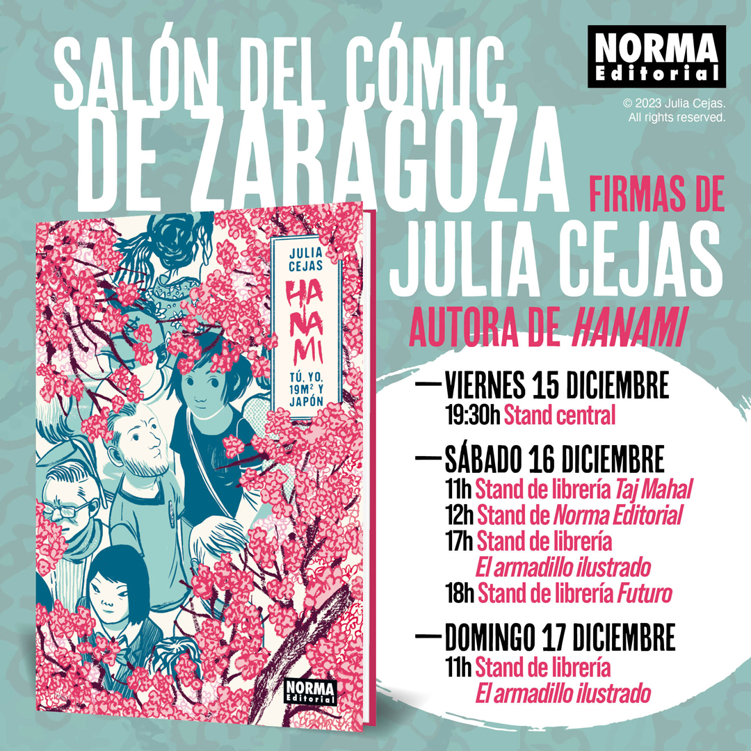 Una de las invitadas de este <a href="/SalonComicZgz/">SalónCómicZgz.</a> es @juliacejas_art autora de HANAMI. TÚ, YO, 19M Y JAPÓN.

¿Queréis conocerla...? ¿Queréis llevaros una firma suya? ✍️🏼

¡Pues aquí tenéis su agenda durante todo el evento! 👇🏼
