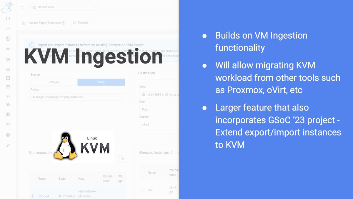 kiranchavala's tweet image. Kvm Ingestion feature in 4.19  #CSCollab2023