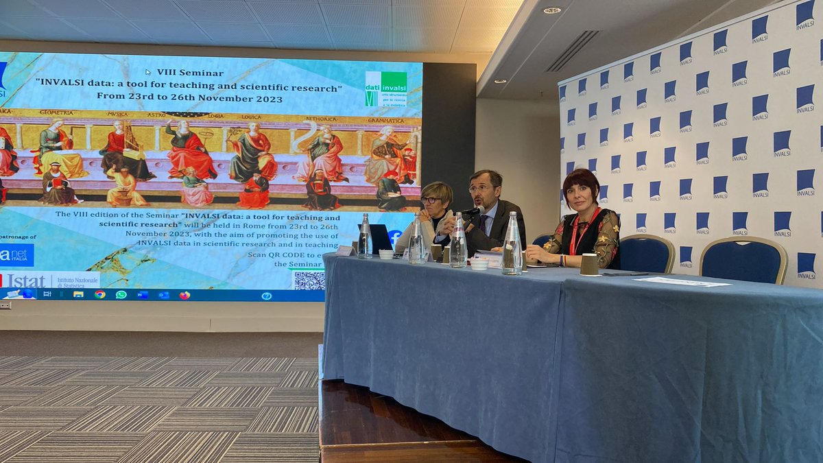 The VIII Seminar “INVALSI data: a tool for teaching and scientific research” is starting with the Institutional greetings of President <a href="/R_Ricci_INVALSI/">Roberto Ricci</a>, Vice President R. Viganò and <a href="/Pat_Falzetti/">Patrizia Falzetti</a> INVALSI Head of the Area of the Evaluation Research 

#datiINVALSI; #INVALSIdata