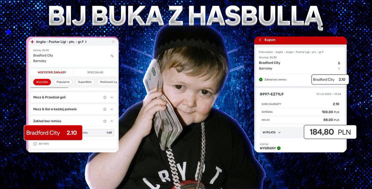 Typujzhasbulla's tweet photo. Hasbulla znowu wygrywa na ringu 💪
Zapraszam do darmowej grupy na Telegramie https://t.co/QTFTMn7dac 🔥 18+
#bettingtips #bettingtwitter #bukmacherzy #efortuna #bukmacherka #typdnia #sts #beover #surebet #GamblingCommunity #gamblingx #GamblingsTwitter #odds #winner #polishboy https://t.co/0aN7kmLGcb