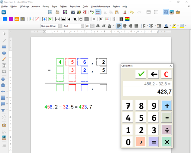 CFantastique's tweet photo. 💡 Comment poser des opérations en colonnes avec un traitement de texte ? 🤔
Avec le plug-in LibreOffice du Cartable Fantastique : en quelques clics, posez vos opérations aussi rapidement que sur un cahier !
▶️ A télécharger gratuitement sur : https://t.co/fsUqfAP4VI https://t.co/QeE3btYv4Z