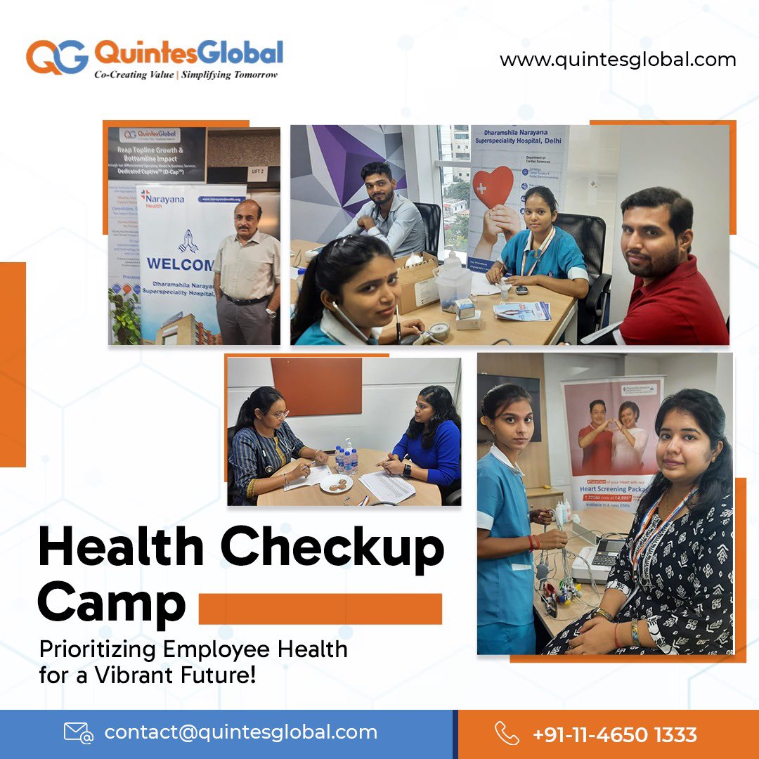 quintesglobal's tweet photo. Investing in our team's well-being is the cornerstone of Quintes Global – witness the dividends of a thriving workplace with our recent health camp! From health check-ups to fitness workshops, we're shaping a culture where balance and vitality flourish.
#TeamQG #HealthCamp https://t.co/uICT1vyqFJ