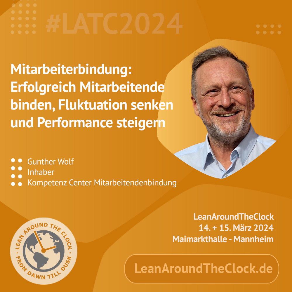 Welche Bedeutung fällt der Mitarbeiterbindung aktuell und zukünftig zu und mit welcher Entwicklung des Fachkräftemangels ist in Zukunft zu rechnen? Antworten gibt es von Gunther Wolf auf dem #LATC2024 leanbase.de/latc/talks/202…