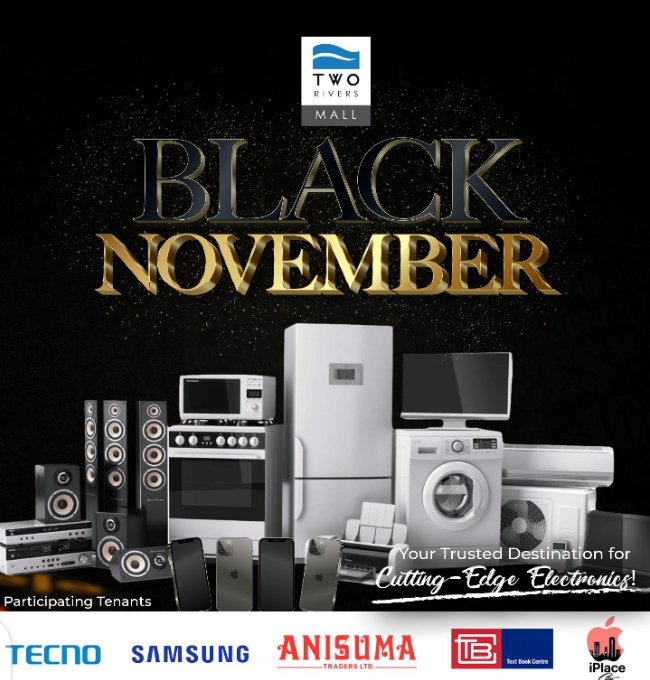 MelvinKirisha's tweet photo. Finally it's time to get myself the electronics on my wish list! Two Rivers Mall got me covered with Huge deals of over 50% off!
What are you waiting for? Don't miss out on visiting Two Rivers mall to enjoy great deals on the Black Friday Sale! #TRBlackNovember @TwoRivers_KE https://t.co/c5K0QSvDqn