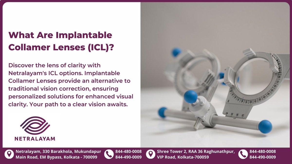 Say goodbye to traditional vision correction and embrace personalized solutions for unparalleled visual clarity. Your clear vision awaits! 👁️✨
.
.
#Netralayam #ICL #VisionClarity #PersonalizedSolutions #ClearVision #EyeHealthRevolution #SeeClearly