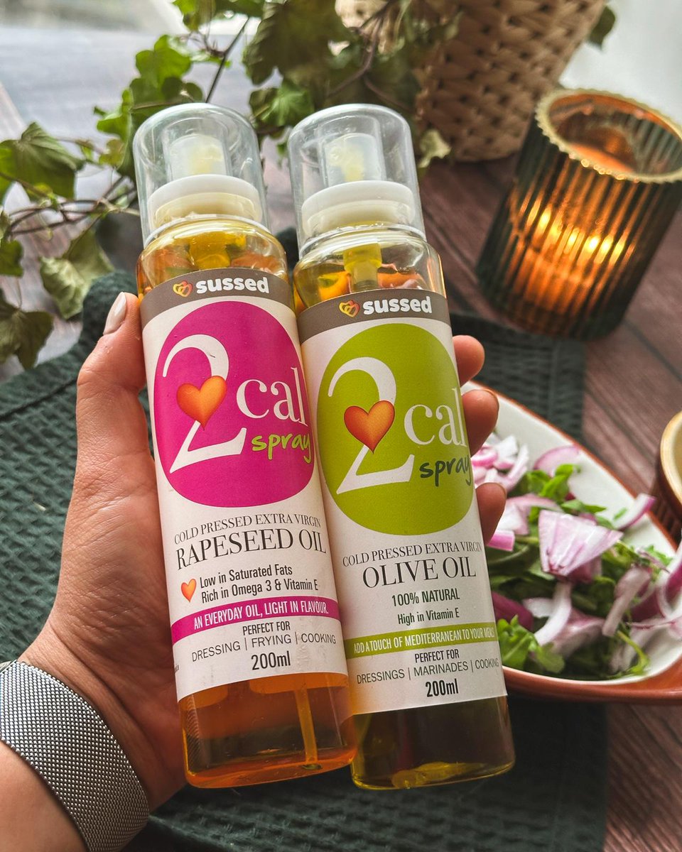 sussed11's tweet photo. Two in the hand is worth . . .
Our 100% natural #2Cal sprays have 2 good calories per spray and are iIdeal as part of a calorie-controlled diet
You’ve got it #sussed now!
#getsussed #healthychoices #healthyheart #gethealthy #oliveoil #rapeseed #rapeseedoil https://t.co/BfOOqHf883