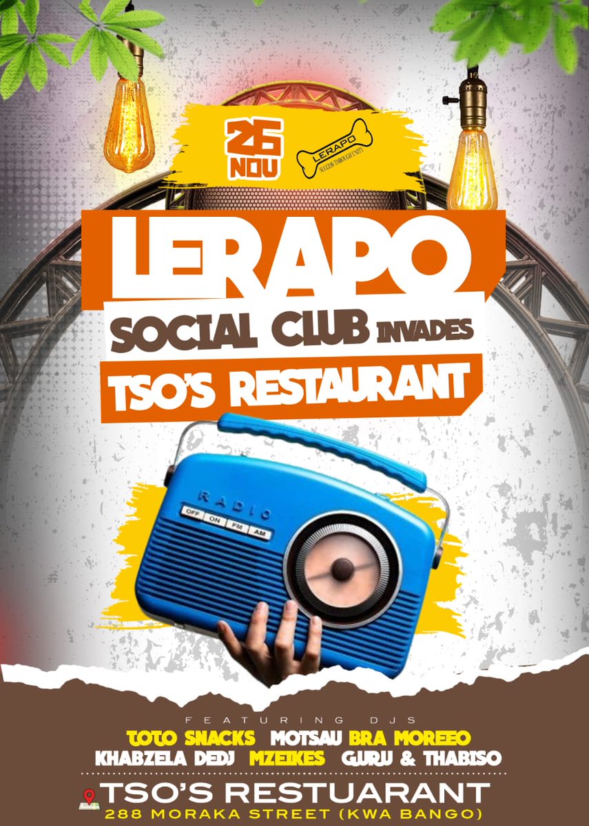 DJTotoRSA's tweet photo. Sunday 26th of November https://t.co/3TeipRynVi