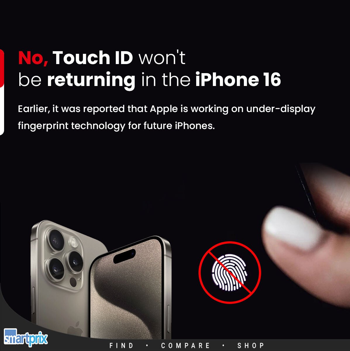 Smartprix's tweet image. Apple has reportedly discontinued the iPhone Touch ID chip manufacturing

#Apple #iPhone #TouchID #iPhone16