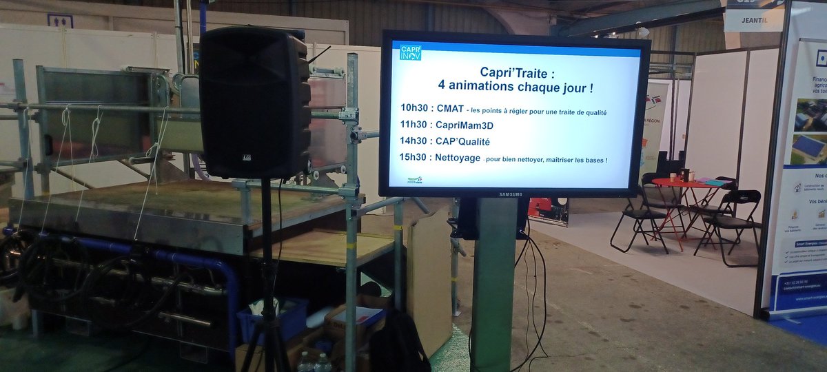 Traite_Idele's tweet photo. #CapriTraite @Caprinov J2, on est prêts pour parler de #traite et qualité du lait en caprins avec vous ! Passez nous voir au niveau du hall 3 @InstitutElevage @3douest @InstitutAgroRA https://t.co/efTFbfvHkA