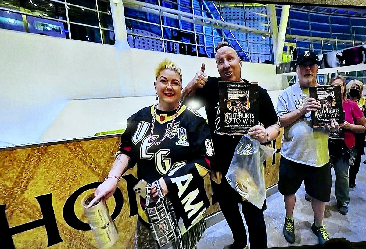 stevemcomedy's tweet photo. I didn’t get to watch the pregame until we got home and I noticed these people look like us! #VegasBorn #ItHurtsToWin https://t.co/Lqn3AU5UbY