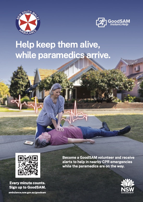 Big day today @NSWAmbulance. The GoodSAM app's now available to anyone. If you're an adult, willing to provide chest compressions for a neighbour while help arrives, go to ambulance.nsw.gov.au/goodsam. 10 mins of CPR may be the easiest, safest and greatest gift you'll ever give.