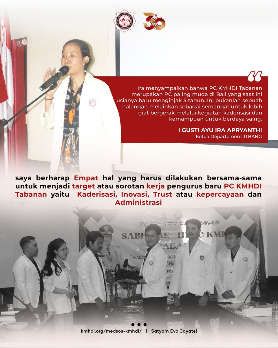 kmhdi's tweet photo. [INFO KMHDI]
-
Selamat dan Sukses terselenggaranya Sabha III PC KMHDI Tabanan.

Ketua Departemen Penelitian dan Pengembangan PP KMHDI, I Gusti Ayu Ira Apryanthi menghadiri pembukaan Sabha III PC KMHDI Tabanan.
#KMHDI #SatyamEvaJayate https://t.co/03LBIORkqY