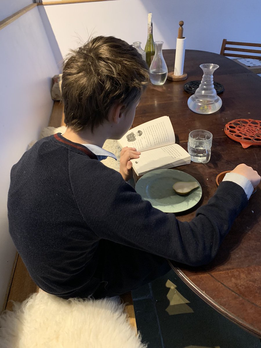 Breakfast reading - the best thing when your kid says he doesn’t really like reading. Thank you <a href="/Neeneelou/">Anita Mangan</a> and <a href="/StephenMangan/">Stephen Mangan</a> - this is the #Fartthstchangedtheworld . I can’t tell you how happy this makes me! #reading #unstaged