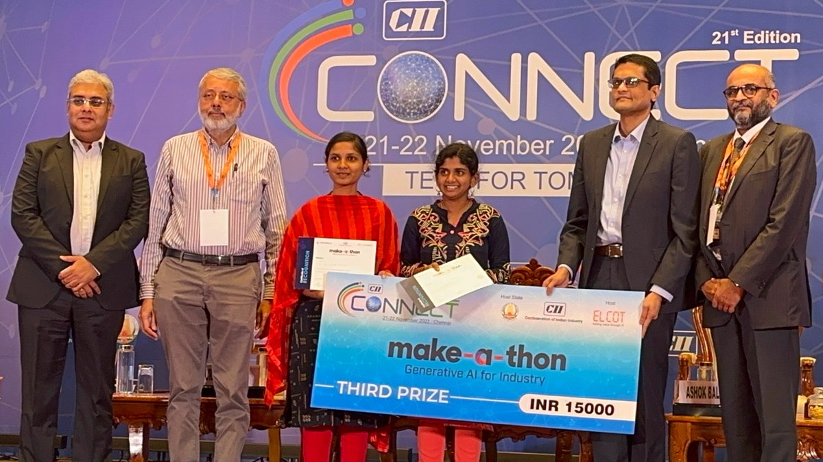 OpenWeaverInc's tweet photo. Make-a-thon, Chennai 2023 concluded!  

We partnered with the #ConfederationofIndianIndustries #ICTAcademy of Tamil Nadu to help students launch many innovative ideas as digital products.  

#GenerativeAIForIndustry  #OpenWeaver #Makeathon2023 #GenerativeAI https://t.co/V3MabYpTir