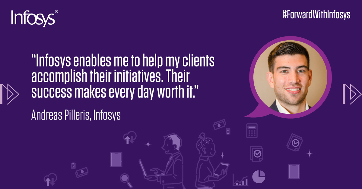 Infosys's tweet image. At Infosys, we&apos;re passionate about helping our clients succeed. And when they do, it makes every day worth it. Here is Andreas, who loves driving positive impact when it comes to his clients&apos; businesses. infy.com/3QPkLxL 
#ThisIsInfosys #ForwardwithInfosys