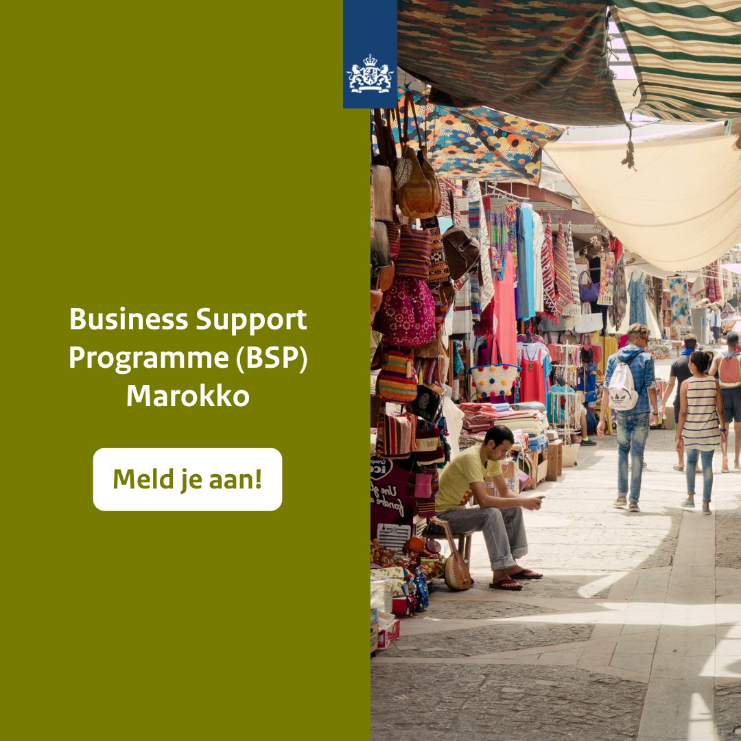 Wil je zakendoen in Marokko? Een goede voorbereiding, kennis en netwerken is belangrijk. Het Business Support Programme (BSP) Marokko biedt steun bij marktentree. Bijvoorbeeld met masterclasses en handelsreizen. Meer info en aanmelden: rvo.nl/onderwerpen/la… @NLinMorocco @MinBZ