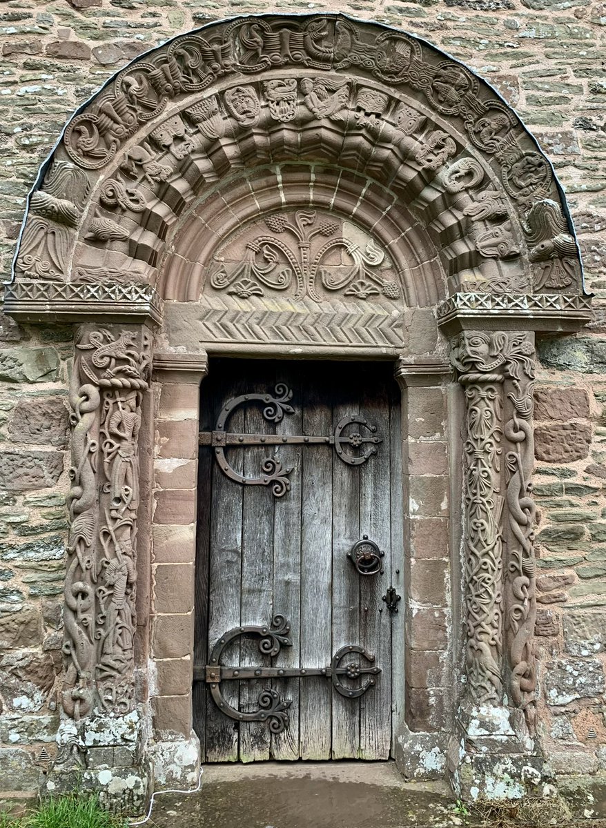 The remarkable 12th century south doorway of the Church of St. Mary and St. David at Kilpeck in Herefordshire. #AdoorableThursday 📷 My own.