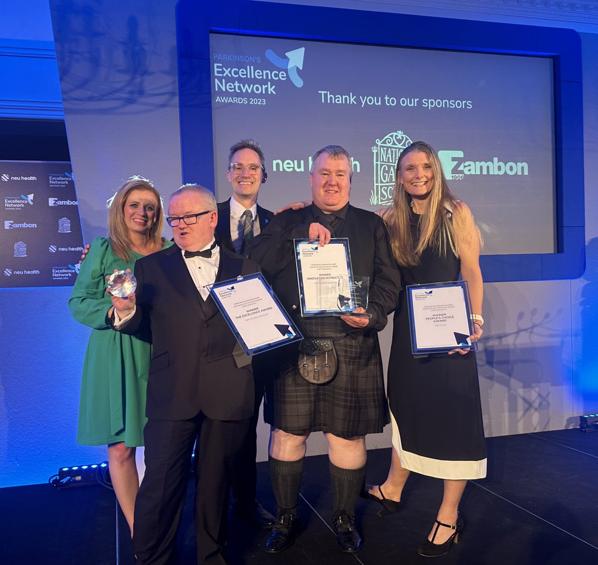 What an evening at the <a href="/ParkinsonsEN/">Parkinson's UK Excellence Network</a> awards rightly celebrating all that is groundbreaking in care for people with #parkinsons right across the UK. Heart bursting with pride for all the Scottish talent that came away with awards too! <a href="/julie_physio/">Julie Jones</a> <a href="/NHSaaa/">NHS Ayrshire & Arran</a> #parkinsonsexcellence