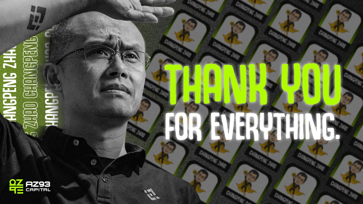 AZ93Capital's tweet photo. Thank you hero @cz_binance for all your contributions to the crypto space 🙏

Good bye, hero you are always in our hearts❤️

#AZ93Capital #CZBINANCE  #CZ #Binance