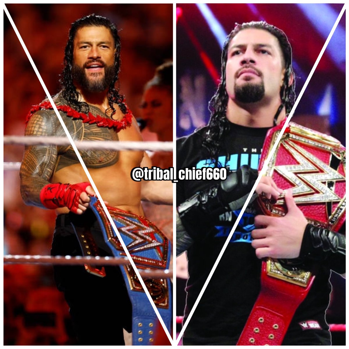Which is better:
The tribal chief or the big dog? 🤴&🐶 
#RomanReigns #Tribalchief 
#Thebigdog #Theheadofthetable