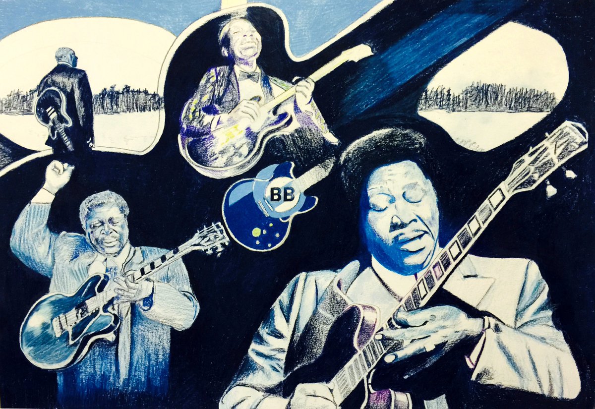 The legendary BB King. I drew this drawing as one of my first efforts at creating multiple portraits in one image. All completed in Blue Prismacolor pencils on Cartridge paper.
#bbking #BBKingportrait #art #artwork