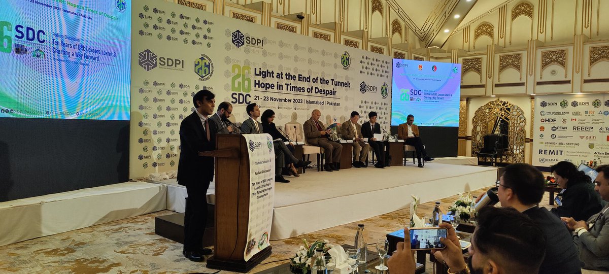 Uba1drehman_7's tweet photo. "10 years of BRI: Lessons learnt and charting a way forward for green development".
@SDPIPakistan and @PciPakChina at SDPI's 26th SDC. #SDC2023 https://t.co/mgU2Bf2F3Y