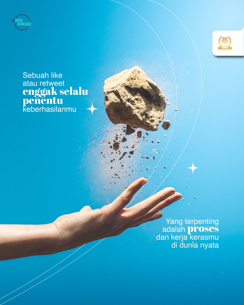 Angka likes dan retweet/repost bukan acuan keberhasilan. Banyak hal lain yang bisa menentukan keberhasilan dan kesuksesan mu.

#Siberkreasi #DigitalMindfulness