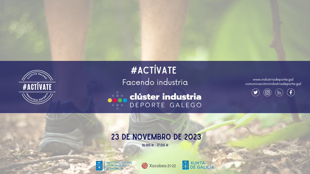 Cluster_deporte's tweet photo. 📢 Esta tarde temos unha nova cita con #Actívate. No networking-dixital do @Cluster_deporte poderedes coñecer en detalle o traballo de empresas do sector como @asesfit, @run_maniak ou Black Tear.

📝 Aínda estades a tempo de anotaros ao evento https://t.co/yFYdyiwJPn https://t.co/Qacjki7vXq