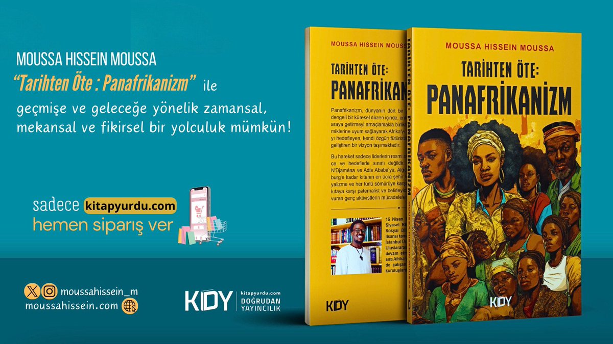 Büyük bir mutlulukla paylaşıyorum ki, uzun süredir üzerinde çalıştığım “Tarihten Öte: Panafrikanizm” adlı kitabım KDY Yayınevi’nde yayınlandı! Raflarınızda yer bulması dileğiyle, keyifli okumalar! 📚🌍 kitapyurdu.com/kitap/tarihten… #TarihtenÖtePanafrikanizm