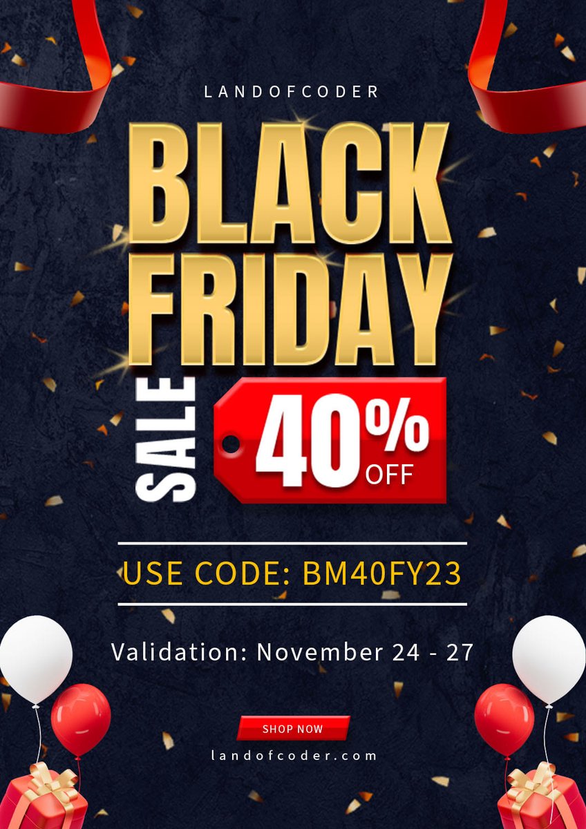 landofcoder's tweet image. 🎉 The wait is over!
From Nov 24 to 27, we're giving you exclusive access to all our Magento 2 extensions at a massive 40% OFF 🔥
Don't let this opportunity slip through your fingers. Use this code 👉 𝗕𝗠𝟰𝟬𝗙𝗬𝟮𝟯 now to transform your store on this Black Friday!!