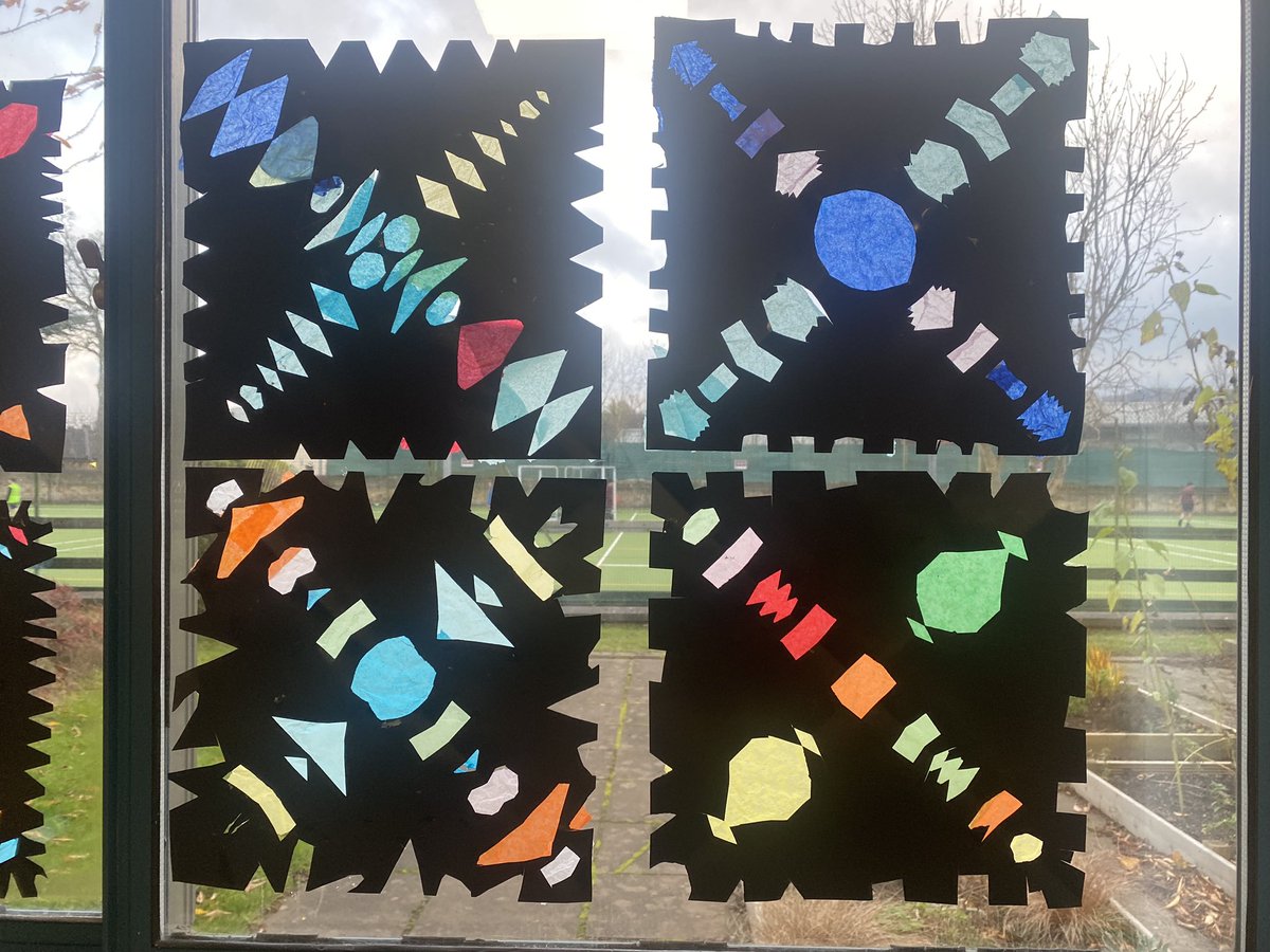 Primary 4 have been exploring pattern and colour for Islamic Art Day ✨ they look lovely on the window!! #islamicart #culture #teaching #art