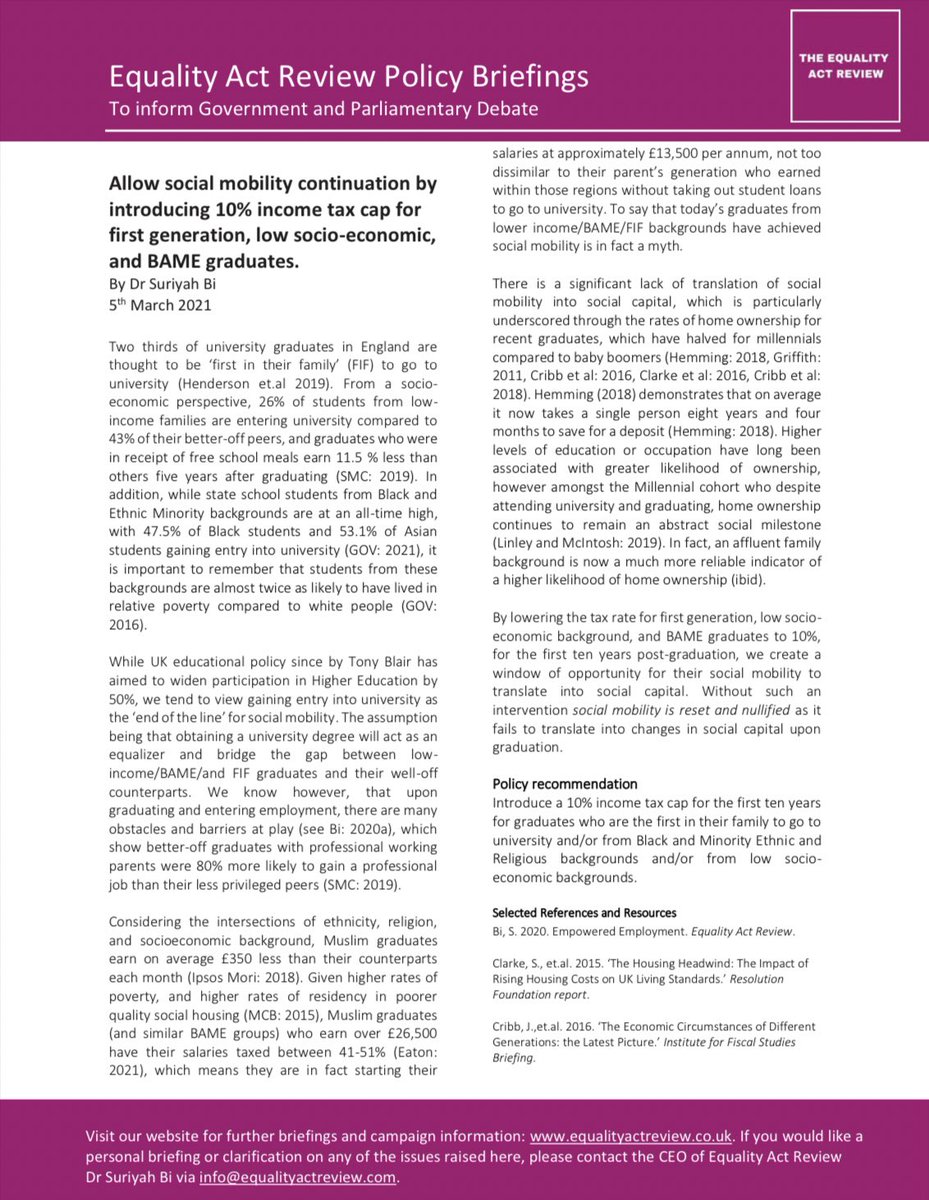 We need #taxcuts applied in line with intersectionality, without this inequality continues. For example, introduce a 10% cap for taxing BAME graduates otherwise social mobility is null & void @RachelReevesMP @BBCr4today @EqualityActRev @Jeremy_Hunt equalityactreview.co.uk/_files/ugd/d09…