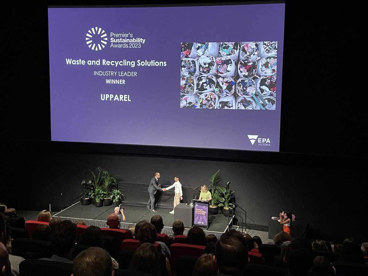 Rounding out the last of our categories at #PSawards23, UPPAREL has been crowned Industry Leader in Waste and Recycling Solutions for their Textile Recycling Collection Program – intercepting old garments before they reach landfills 👏🏻

sustainability.vic.gov.au/about-us/award… ⬅️

<a href="/VicGovEPA/">Environment Protection Authority Victoria</a>