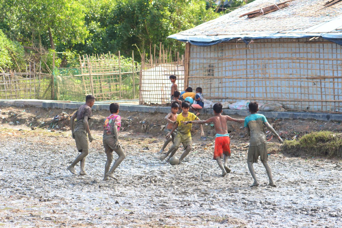 YA4MR's tweet photo. Rohingya children are playing football inside the camp. At the time of going school Thay are playing games whole day because A party from this they have no option about education and They are also love to play football.
#Rohingyachildren
#Rohingyarefugeecamp
#Playingfootball https://t.co/b4oODhjhkk