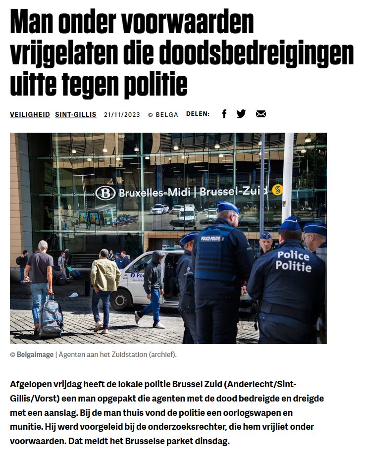 reactnieuws's tweet photo. Och ja, iedereen dreigt al eens met een aanslag en heeft een oorlogswapen met munitie thuis liggen, toch? 🤡🤡 #clownworld #belgique @TeamJustitie @PaulVanTigchelt #hellholebrussels https://t.co/fQ15KghQWg