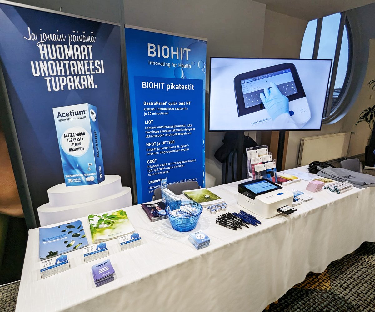 You can find our team today and tomorrow (23.-24.11.) at the General practitioner days at the Marina Congress Center, Helsinki. See you there! #biohit #innovatingforhealth #acetium #quicktest #gastropanel #yleislääkäripäivät