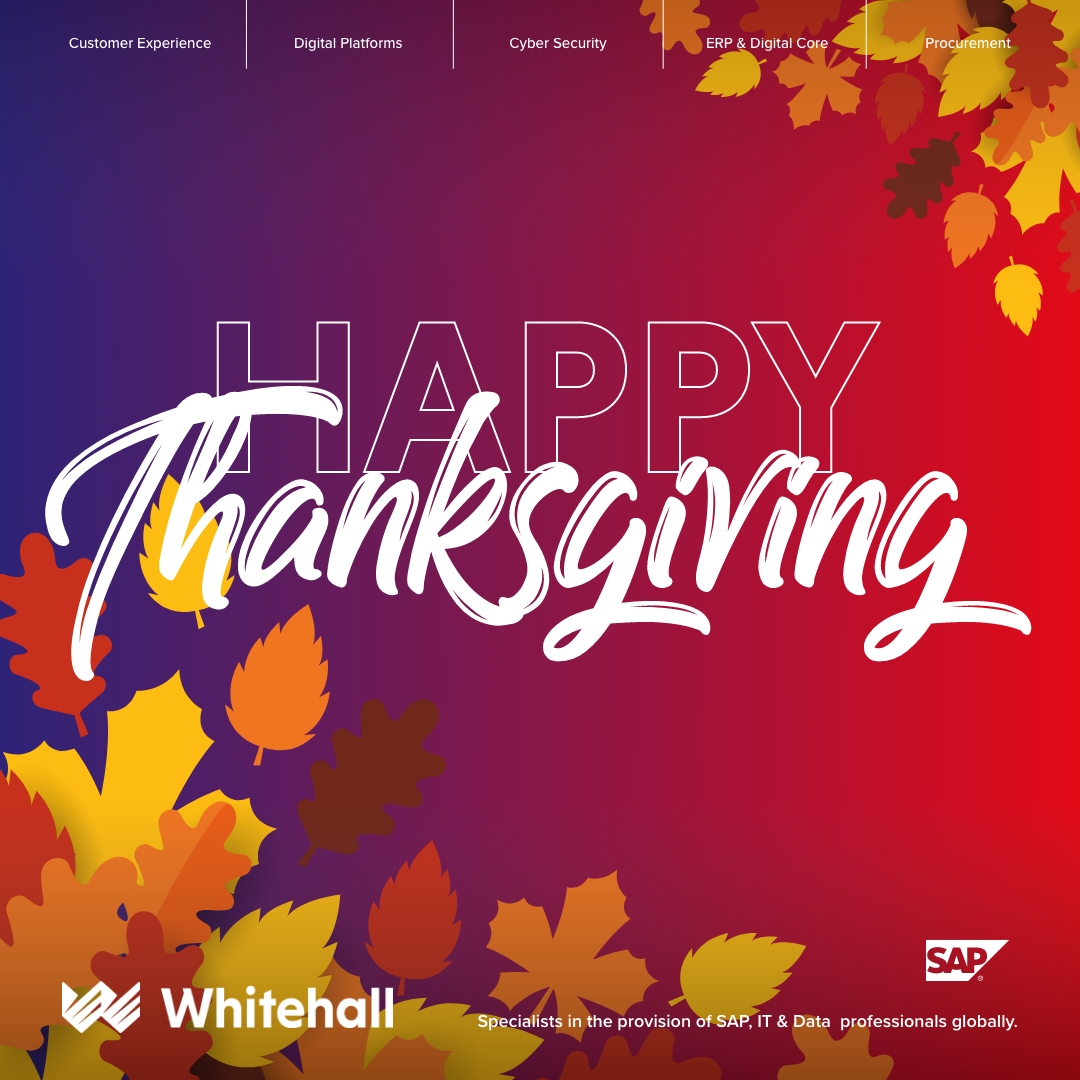 Happy Thanksgiving from all of us at Whitehall Resources! 🍁

A heartfelt thank you goes out to you - our esteemed clients, our dedicated partners, and the exceptional community of SAP, IT &amp; Data professionals we have the pleasure of working with throughout the year.