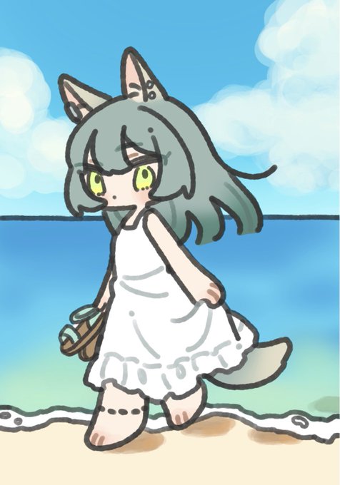 「獣娘 砂浜」のTwitter画像/イラスト(新着)