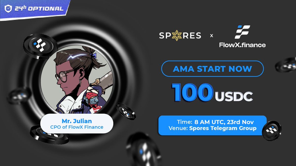 🔥 @Flowx_Finance x @Spores_Network 𝐀𝐌𝐀 - 𝐒𝐓𝐀𝐑𝐓 𝐍𝐎𝐖 🔥 The time has come. Are you ready to explore all the exclusive insights about #FlowX? Then let's go 💪🏻 ⏰ 𝐓𝐢𝐦𝐞: 8 AM UTC, 23rd Nov 📍 𝐕𝐞𝐧𝐮𝐞: t.me/SporesGlobal 👤 𝐅𝐞𝐚𝐭𝐮𝐫𝐞𝐝 𝐆𝐮𝐞𝐬𝐭: Mr.…