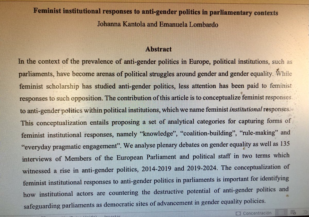 Emanuela Lombardo (@elombardo12) on Twitter photo ✨Glad to hear our paper on Feminist institutional responses to antigender politics in parliamentary contexts with <a href="/johanna_kantola/">Johanna Kantola</a> was accepted for publication in <a href="/IFJPglobal/">International Feminist Journal of Politics</a> ✨ <a href="/CCINDLE_EU/">CCINDLE</a> ✨Glad to hear our paper on Feminist institutional responses to antigender politics in parliamentary contexts with <a href="/johanna_kantola/">Johanna Kantola</a> was accepted for publication in <a href="/IFJPglobal/">International Feminist Journal of Politics</a> ✨ <a href="/CCINDLE_EU/">CCINDLE</a>